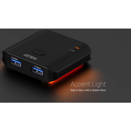 2-portowy przełącznik US4322 podświetlenie