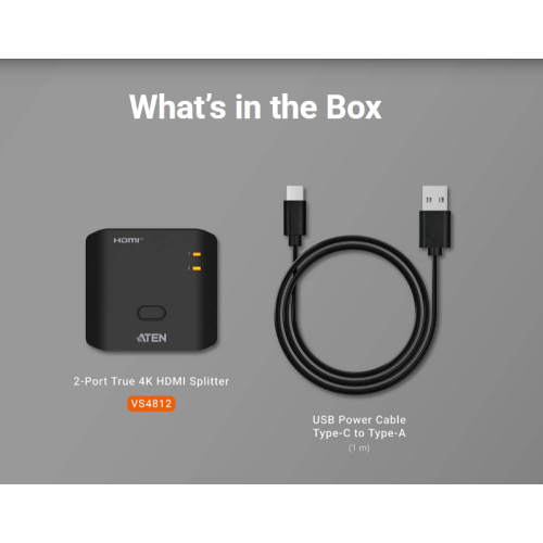 Rozdzielacz HDMI VS4812 komplet zestawu