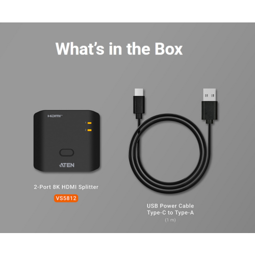 2-portowy rozdzielacz wideo 8K HDMI VS5812