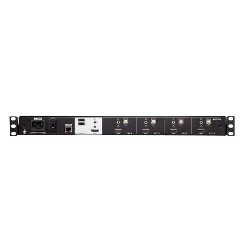 4-portowy panoramiczny przełącznik KVM LCD USB/HDMI Multi-View typu Dual Rail CL3884NW