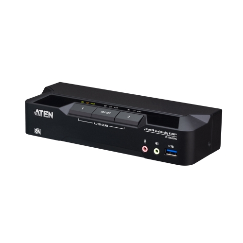 2-portowy przełącznik KVMP™ z interfejsem USB 3.0 i DisplayPort 8K do obsługi dwóch monitorów (w zestawie kable) CS1942DPA