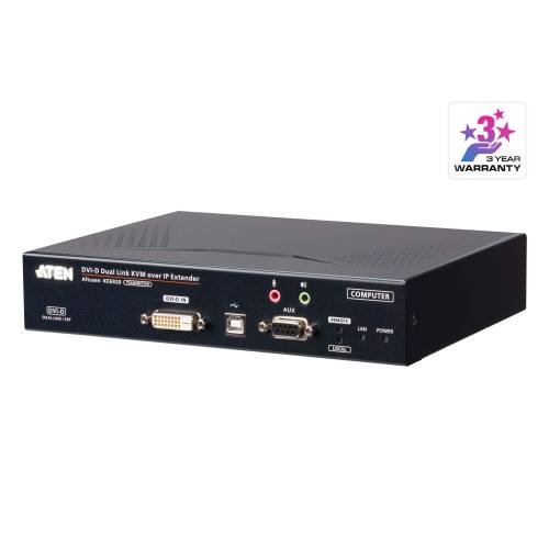 Nadajnik KVM over IP DVI-D Dual-Link 2K z podwójnym gniazdem SFP KE6920T