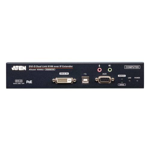 Nadajnik KVM over IP DVI-D Dual-Link 2K z portami SFP i PoE KE6922T