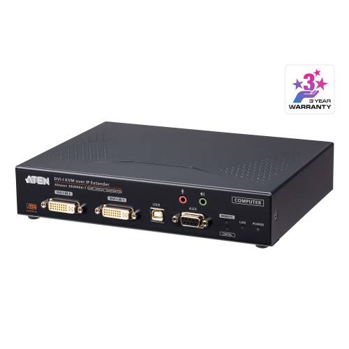 Dwumonitorowy nadajnik ekstendera KVM over IP DVI-I z dostępem poprzez internet KE6940AiT