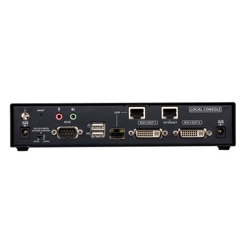 Dwumonitorowy nadajnik ekstendera KVM over IP DVI-I z dostępem poprzez internet KE6940AiT