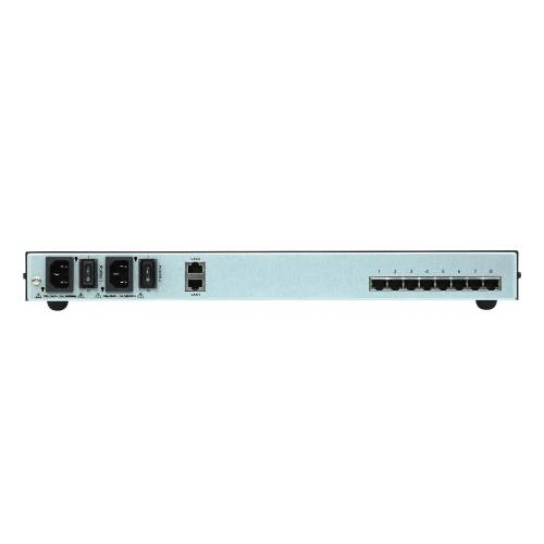 8-portowy serwer konsoli szeregowej z podwójnym zasilaniem i LAN SN0108CO