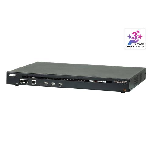 16-portowy serwer konsoli szeregowej z podwójnym zasilaniem i LAN SN0148CO