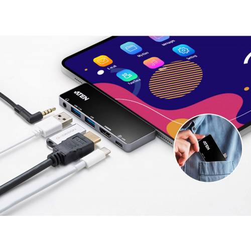 Mobilna stacja dokująca USB-C 5-w-1 z Power Pass-Through UH3238