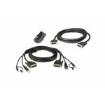 Zestaw 3-metrowego kabla USB DVI-D Dual Link Dual Display Secure KVM 2L-7D03UDX5