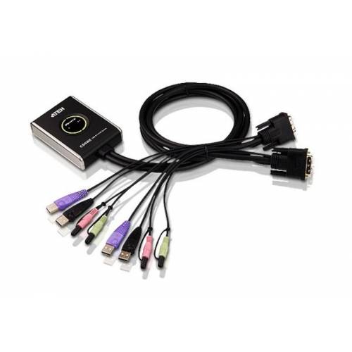 2-portowy przełącznik USB kabla DVI/Audio KVM CS682